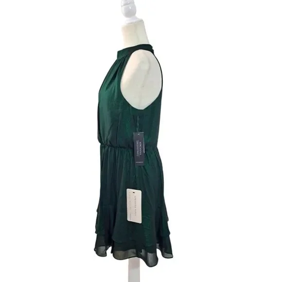 Adrianna Papell Women's Sleeveless Halter Neck Dress Green Party Cocktail Sz 8 - Picture 3 of 9